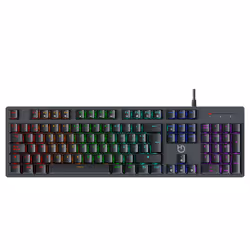 Hiditec GK400 ARGB, Taille réelle (100 %), USB, Clavier mécanique, LED RGB, Noir