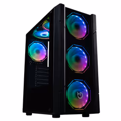Hiditec V30 ARGB, PC, Noir, ATX, ITX, micro ATX, SPCC, Verre trempé, Jouer, Multicolore