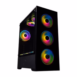 Hiditec Z20 AURA, Midi Tower, PC, Noir, ATX, ITX, micro ATX, Multicolore, Ventilateur, Devant