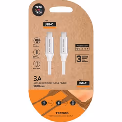 TECH1TECH TEC2204, 1 m, USB C, USB C, Blanc