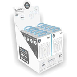 Expositor de auriculares EarTech TEC1203 avec microphone et connecteur Lightning - 10 écouteurs blancs inclus