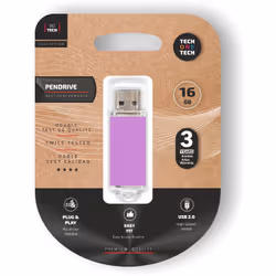TECH ONE TECH TEC3009-16, 16 Go, USB Type-A, 2.0, Casquette, 18 g, Violet