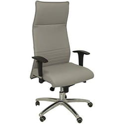 Chaise de bureau - PIQUERAS Y CRESPO - 206SXLPIELGS - Réglable en hauteur - Cuir gris - Accoudoirs réglables