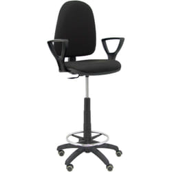 Ayna bali tabouret noir bras fixes roues de parquet