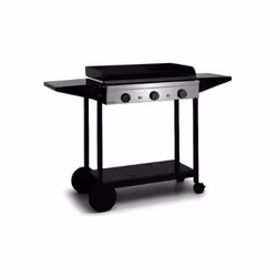 Chariot acier pour plancha Origin 75 Revêtement 3 couches 2 tablettes rabattables 2 grandes roues et 2 roues pivotantes avec  ...