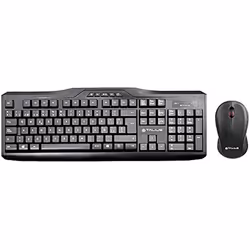 TALIUS KB-6001, Taille réelle (100 %), Sans fil, RF sans fil, QWERTY, Noir, Souris incluse