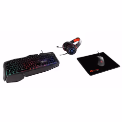 TALIUS Gaming kit V.2, USB, Clavier à membrane, QWERTY, LED, Noir, Souris incluse