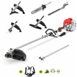 Greencut - Outil multifonction 65cc 4,9cv moteur à essence 2 temps, 6 accessoires différents pour la coupe, guidon à double poignée, harnais de