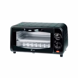 Four 9 litres noir HE09LBK. -Puissance : 800 W. -Température réglable de 100ºC à 230ºC. -Double porte vitrée et poignée en pl ...