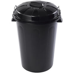 Plasticforte - poubelle avec couvercle 100 litres noir