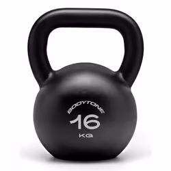 Bodytone KB16, Kettlebell classique, Acier, Vinyl, Noir, 16 kg, 16,5 kg
