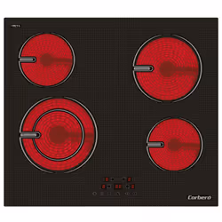 Corbero CCVG8422, Noir, Intégré, 59 cm, Verre-céramique, 4 zone(s), 4 zone(s)