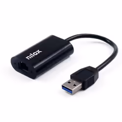 Nilox ADATTATORE USB A - RJ45 M/H, Interne, Avec fil, USB, Ethernet / WLAN, 1000 Mbit/s, Noir