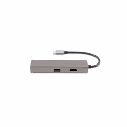 CoolBox Hub miniDOCK4 USB-C, Avec fil, USB 3.2 Gen 1 (3.1 Gen 1) Type-C, 1000 Mbit/s, Acier, Aluminium, Apple