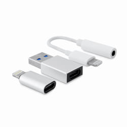 CoolBox COO-CKIT-APPL changeur de genre de câble 3.5 mm Lightning Blanc