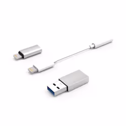 CoolBox COO-CKIT-APPL changeur de genre de câble 3.5 mm Lightning Blanc
