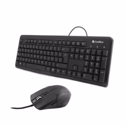 CoolBox COO-KTR-01U, Taille réelle (100 %), USB, Clavier à membrane, QWERTY, Noir, Souris incluse