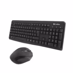 CoolBox COO-KTR-02W, Taille réelle (100 %), RF sans fil, Clavier à membrane, QWERTY, Noir, Souris incluse