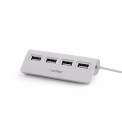 CoolBox HUBCOO4ALU2, USB 2.0, USB 2.0, 480 Mbit/s, Argent, Aluminium, USB