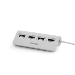 CoolBox HUBCOO4ALU2 hub & concentrateur USB 2.0 480 Mbit/s Argent