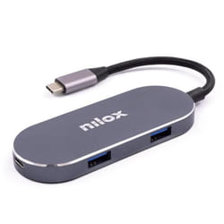 Nilox MINI DOCKING STATION HDMI 3USB PD Station d'accueil USB 3.2 Gen 1 (3.1 Gen 1) Type-C Argent