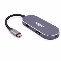 Nilox MINI DOCKING STATION HDMI 3USB PD Station d'accueil USB 3.2 Gen 1 (3.1 Gen 1) Type-C Argent