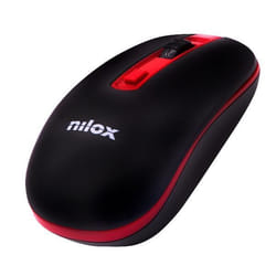 Nilox MOUSE WIRELESS BLACK/RED 1000 DPI souris Wi-Fi Optique 1600 DPI