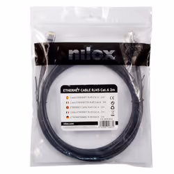 Nilox NXCRJ4502 câble de réseau Noir 2 m Cat6 U/UTP (UTP)