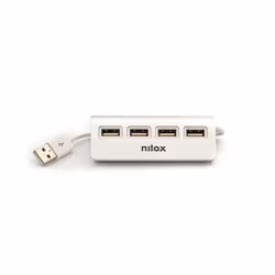 Nilox HUB 4 PORTE USB 2.0 ALLUMINIO, USB 2.0, USB 2.0, 480 Mbit/s, Gris, Aluminium, 21 mm