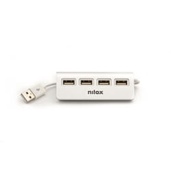 Nilox HUB 4 PORTE USB 2.0 ALLUMINIO 480 Mbit/s Gris