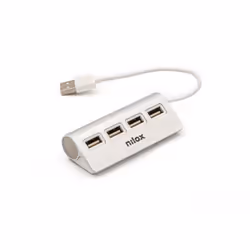 Nilox HUB 4 PORTE USB 2.0 ALLUMINIO 480 Mbit/s Gris