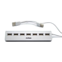 Nilox NXHU7ALU2 hub & concentrateur USB 2.0 480 Mbit/s Gris