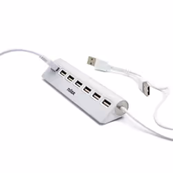 Nilox NXHU7ALU2 hub & concentrateur USB 2.0 480 Mbit/s Gris