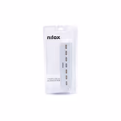 Nilox NXHU7ALU2 hub & concentrateur USB 2.0 480 Mbit/s Gris - Vue supplémentaire 4
