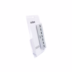 Nilox NXHU7ALU2 hub & concentrateur USB 2.0 480 Mbit/s Gris - Vue supplémentaire 5