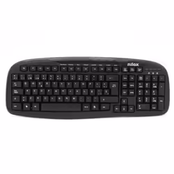 Nilox TECLADO MULTIMEDIA USB ESPANOL, Taille réelle (100 %), USB, QWERTY, Noir, Souris incluse