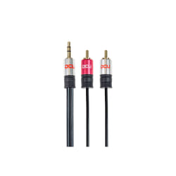 DCU Advance Tecnologic 30701240 câble audio 3 m 3,5mm 2 x RCA Noir, Rouge, Acier inoxydable