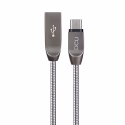DCU Advance Tecnologic 30402015, 1 m, USB A, USB C, USB 2.0, Mâle/Mâle, Métallique