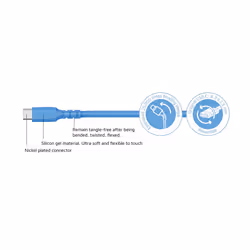 DCU Advance Tecnologic 30402075 câble USB 1 m USB 2.0 USB A USB C Bleu