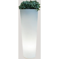 Newgarden - ficus 60 Jardinière ronde et haute avec lumière pour plantes et fleurs très résistante. Chargement solaire et batterie rechargeable.