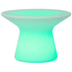 Capri 40 Table basse de 40 cm de haut avec lumière et recharge solaire ou par batterie pour une utilisation intérieure et extérieure. Lumière rgb