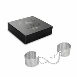 Bijoux Indiscrets Désir Métallique Metallic Mesh Handcuffs Manchons de mains de contention Argent Métal