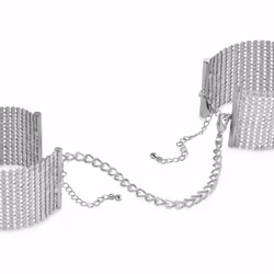 Bijoux Indiscrets Désir Métallique Metallic Mesh Handcuffs Manchons de mains de contention Argent Métal