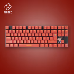 FR-TEC OP4001, Sans clé (80 - 87%), Avec fil, USB, Clavier mécanique, QWERTY, Bourgogne