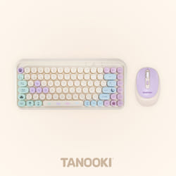 TANOOKI TNK4001 clavier Souris incluse Maison USB + Bluetooth QWERTY Anglais, Espagnole Crème