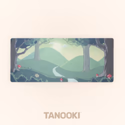 TANOOKI TNK4002, Crème, Vert, Pin, Monochromatique, Tapis de souris de jeu