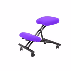 Tabouret de bureau ergonomique - PIQUERAS Y CRESPO - Mahora - Tissu lilas BALI - Repose-genoux - Réglable