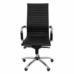PIQUERAS Y CRESPO 257DBNE, Chaise avec assise rembourrée, Dossier en cuir rembourré, Noir, Noir, Simili-cuir, mousse, Nylon,  ...