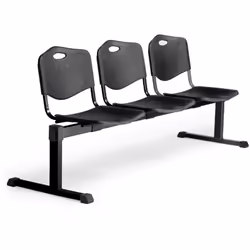 PIQUERAS Y CRESPO Banc trois places et structure en fer noir Conception robuste pour s'adapter à toute salle d'attente intéri ...