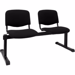 PIQUERAS Y CRESPO Banc biplace et structure en fer noir Conception robuste qui s'adapte à toute salle d'attente intérieure. L ...